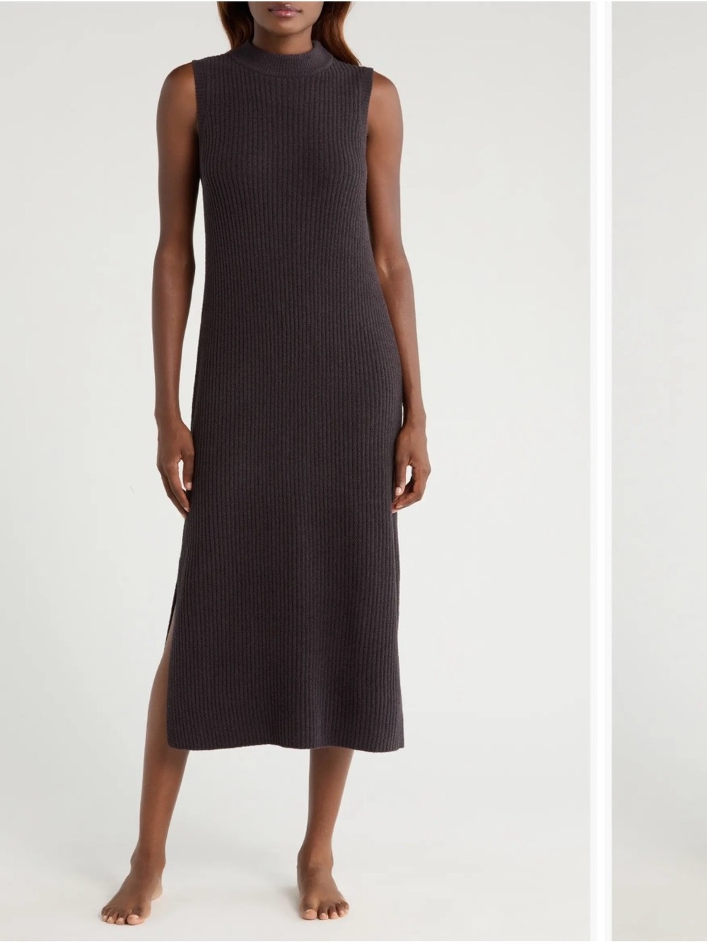 UGG Sleeveless Ribbed Midi Dress - Charcoal